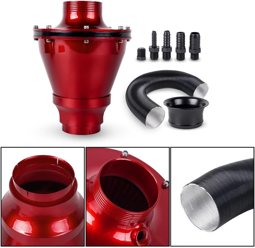 ya 13 9.15 baidi Apollo Universal Cold Air Intake Induction Kit With Air Box & Filter Red