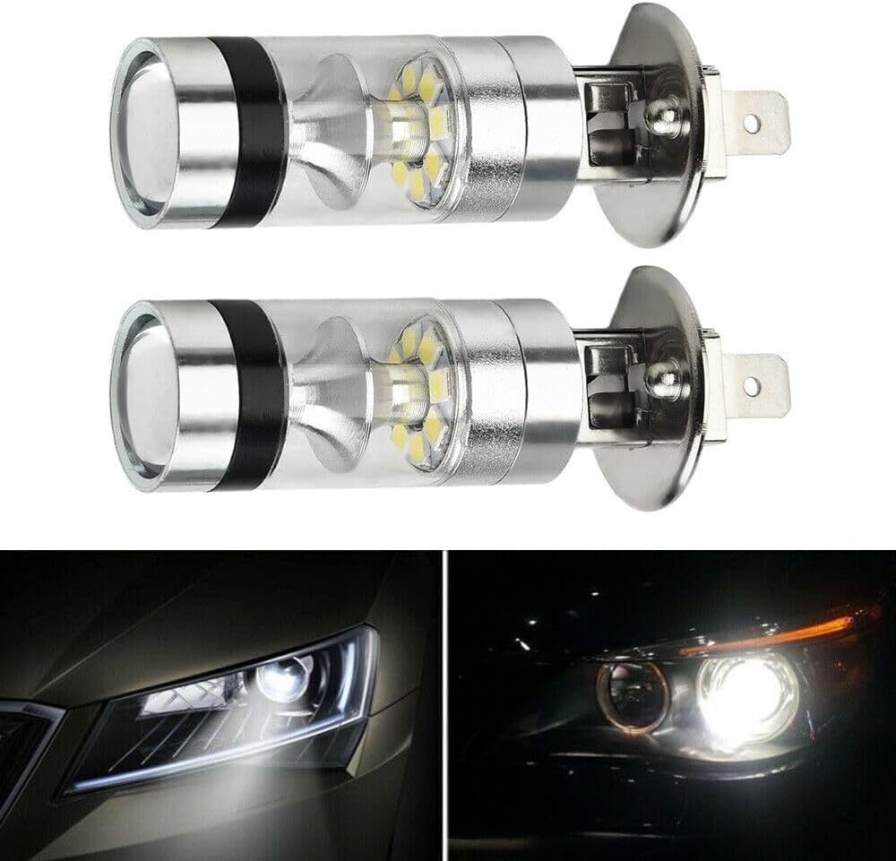 ya 4 8.8 Headlight H1 100W LED White 12-24V 20-SMD 6000K Projector Driving DRL Bulb 