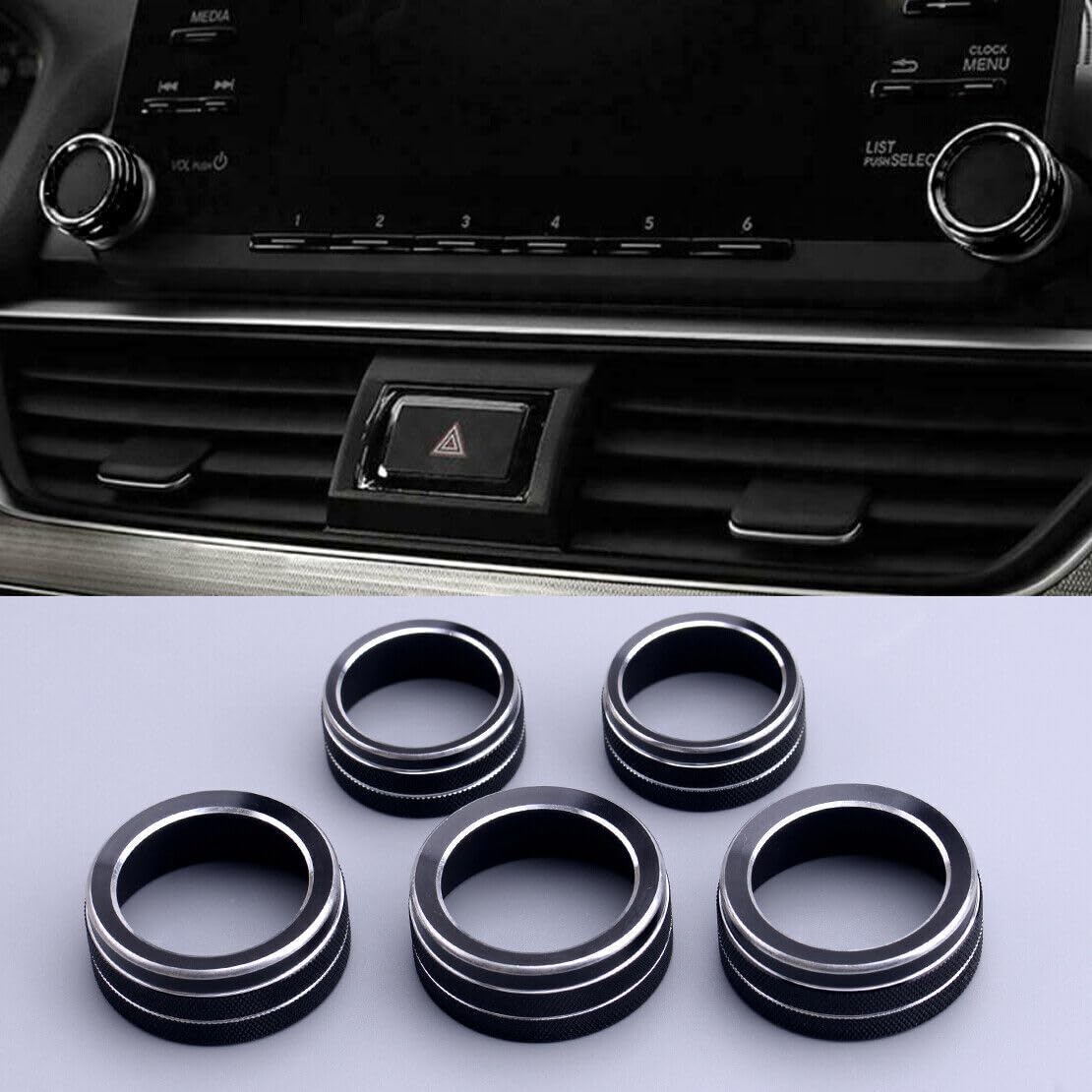 ya 8 8.24 baidi 5pcs Air Conditioner Switch Knob Ring Cover Trim Fits for Honda for Accord 2018-2020