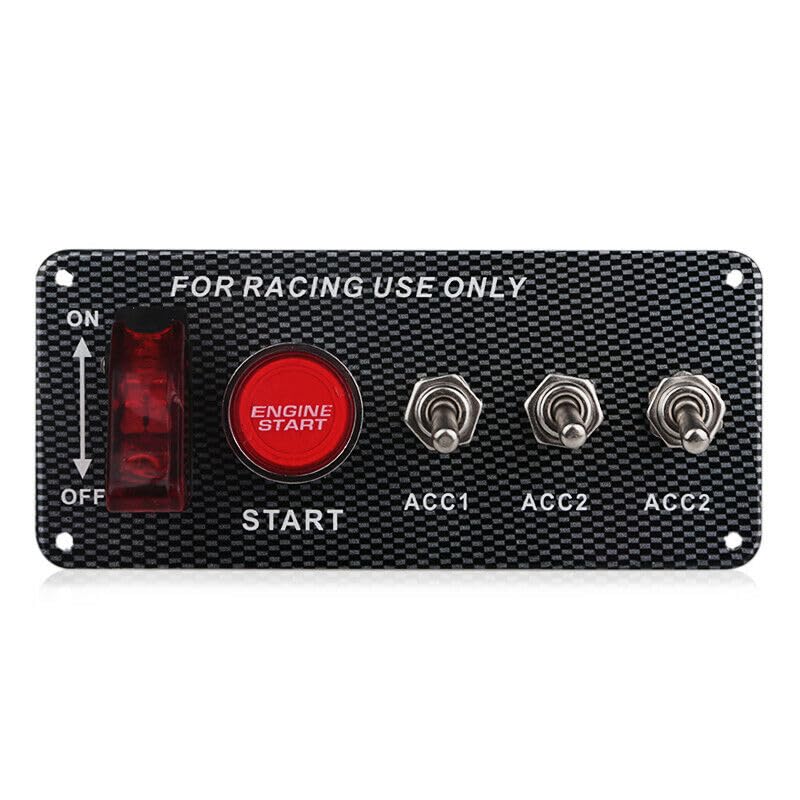 ya 3 8.24 baidi 12V Multifunctio Button LED Ignition Panel Engine Start Push Button Carbon Fiber