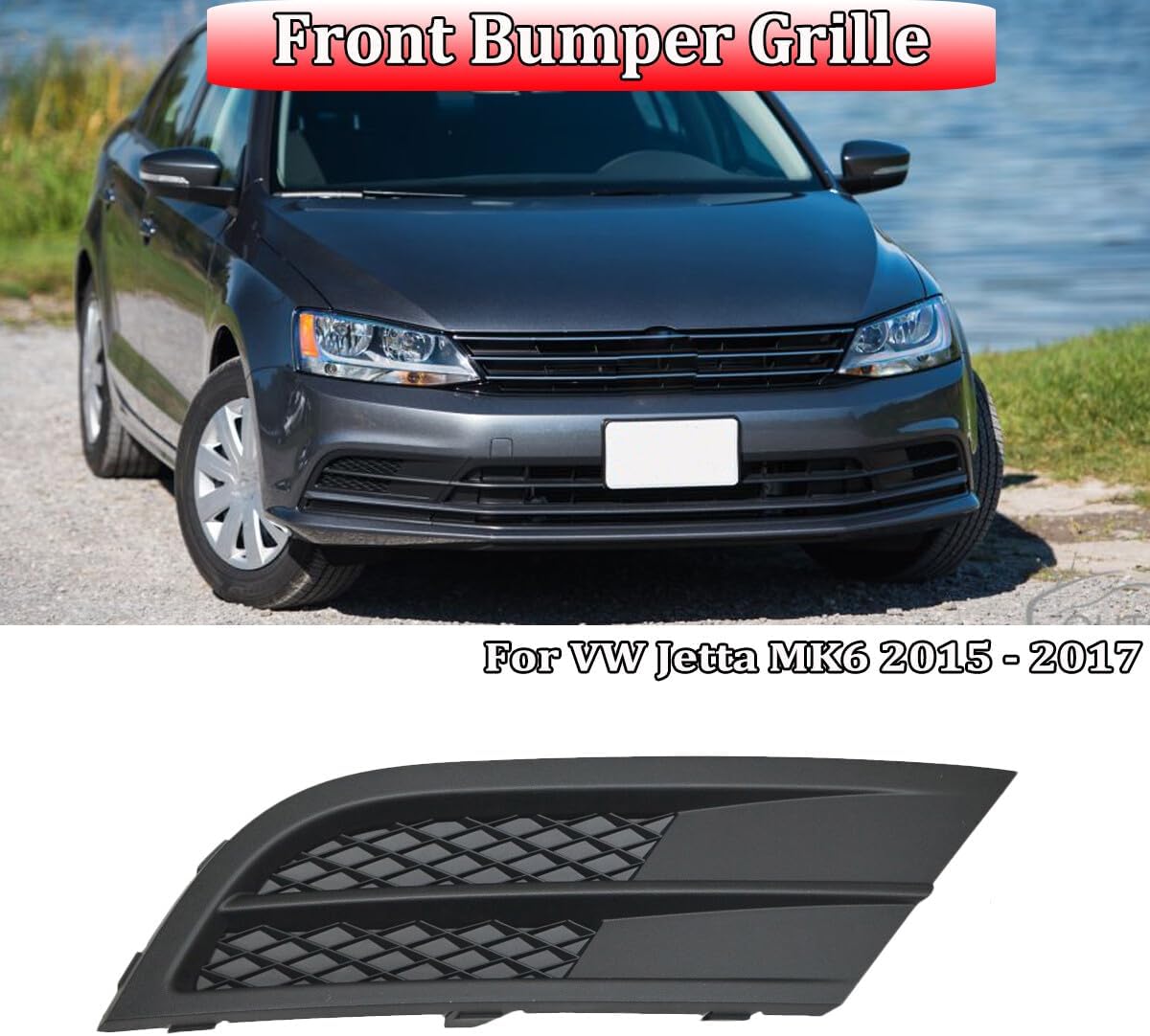 ya 4 8.10 Front Bumper Fog Light Cover Grille Right Side For 2015-17 for VW for JETTA MK6 Facelift