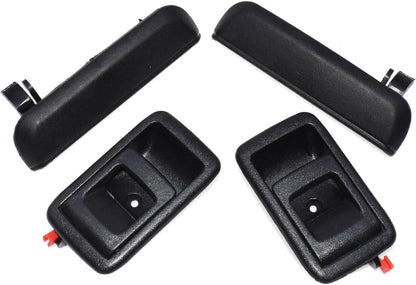ya 9 10.24 4-Pack Exterior Interior Rear Left and Right Door Handle Set for 95-98 for