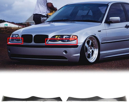 ya 7 8.24 baidi 2X Headlight Eyebrow Lower Headlamp Eyelid Cover Trim for E46,325,330 Sedan