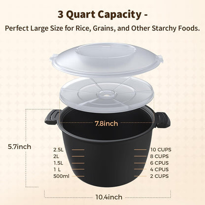 ya 14 9.20 baidi 3-piece microwave cookware set, dishwasher safe, nestable storage