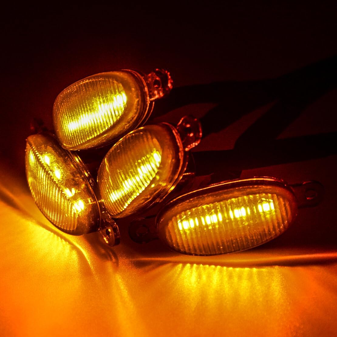 ya 4 8.14 4 Pieces Amber LED Light Front Grill Light Kit for Nissan Frontier 2005-2021