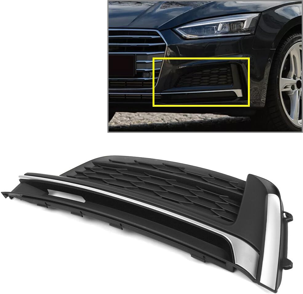 ya 9 10.24 Front Bumper Fog Light Lamp Grill Bezel Cover for Audi A5 S-line S5 2017-20 left