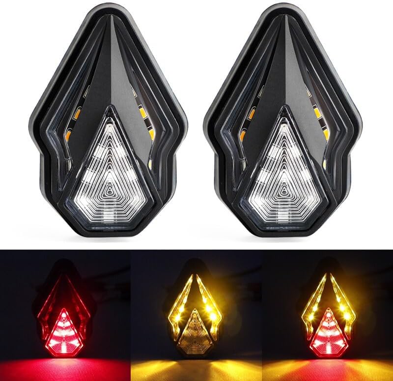 ya 4 8.10 2x Motorcycle Flush Mount Turn Signal Indicator Blinker Red Amber LED Light DRL