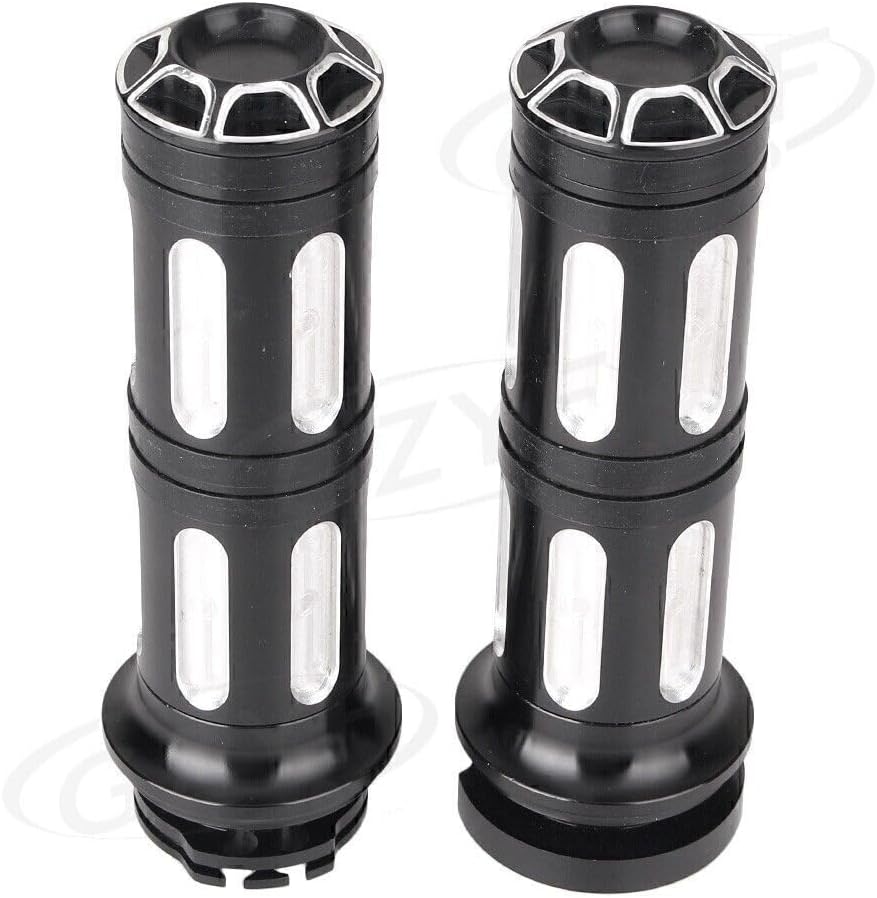 ya 6 8.14 2X CNC 1 Handlebar Hand Grips Fit Harley Touring Road Street Glide 1996-2007