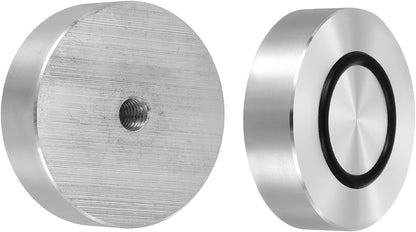 ya 26 10.21 baidi M8 50mm / 2 Dia 15mm Aluminum Disc Glass Top Adapter with Rubber Ring 4pcs-2