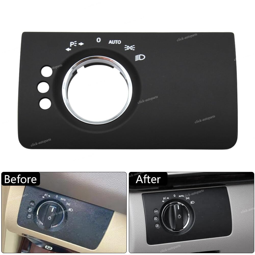 ya 13 9.15 baidi Black Headlight Control Switch Cover with 3 Hole for Mercedes X164 W164 ML GL