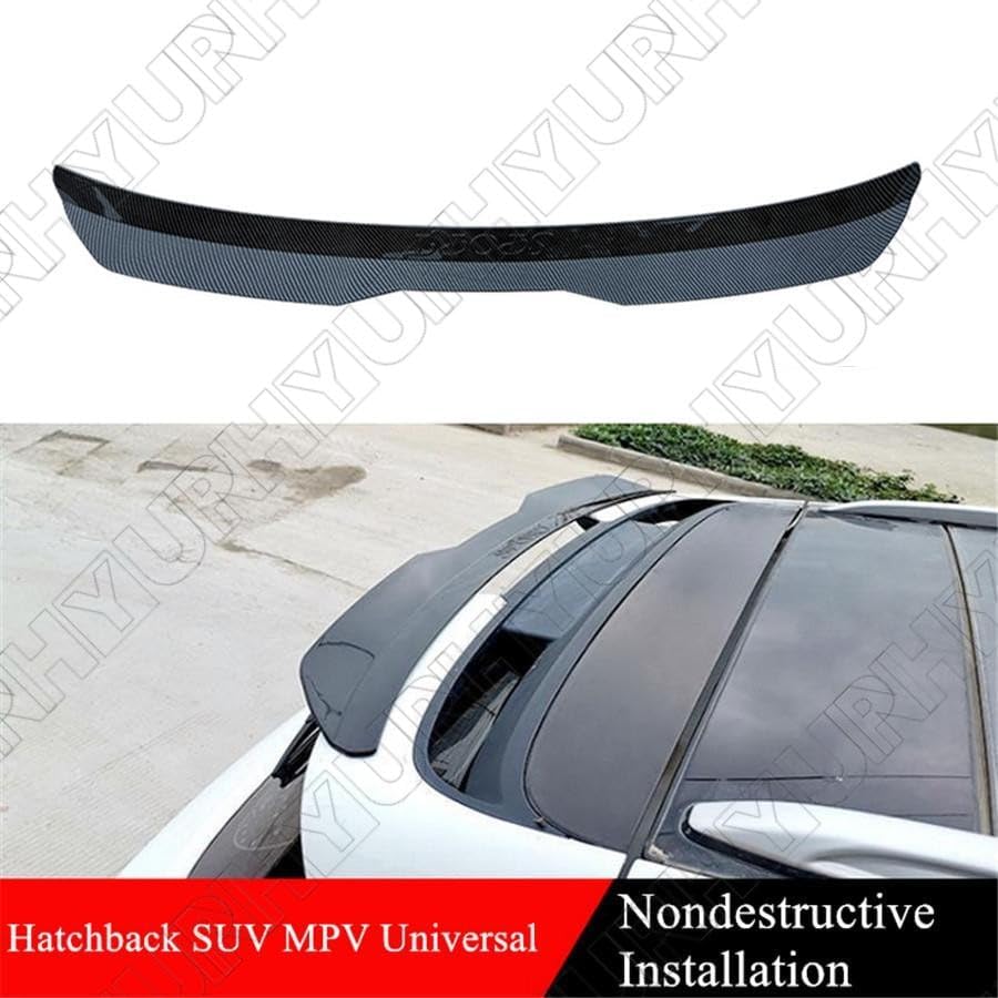 ya 6 8.24 baidi Rear Roof Lip Spoiler Wing Glossy Carbon Fiber Color for SUV MPV ABS (Hard)