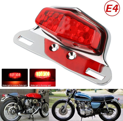 ya 4 8.14 Universal Motorcycle LED Tail Light Brake Signal Integrated License Plate Light 