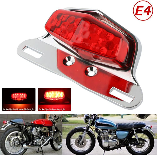 ya 4 8.14 Universal Motorcycle LED Tail Light Brake Signal Integrated License Plate Light 