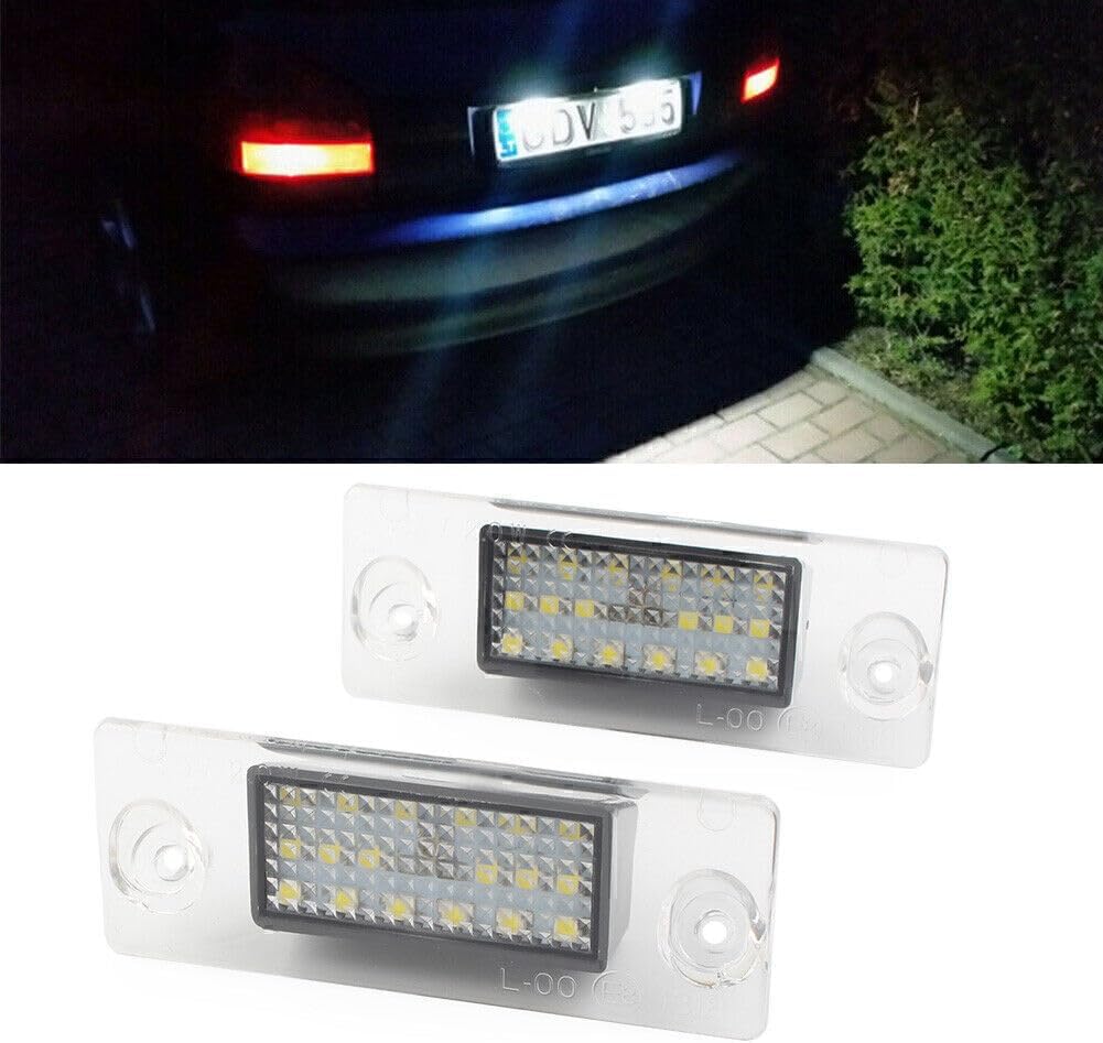 ya 4 8.8 2 Pack 18 White LED Rear License Plate Number Plate Lights for Audi A4 B5 95-01