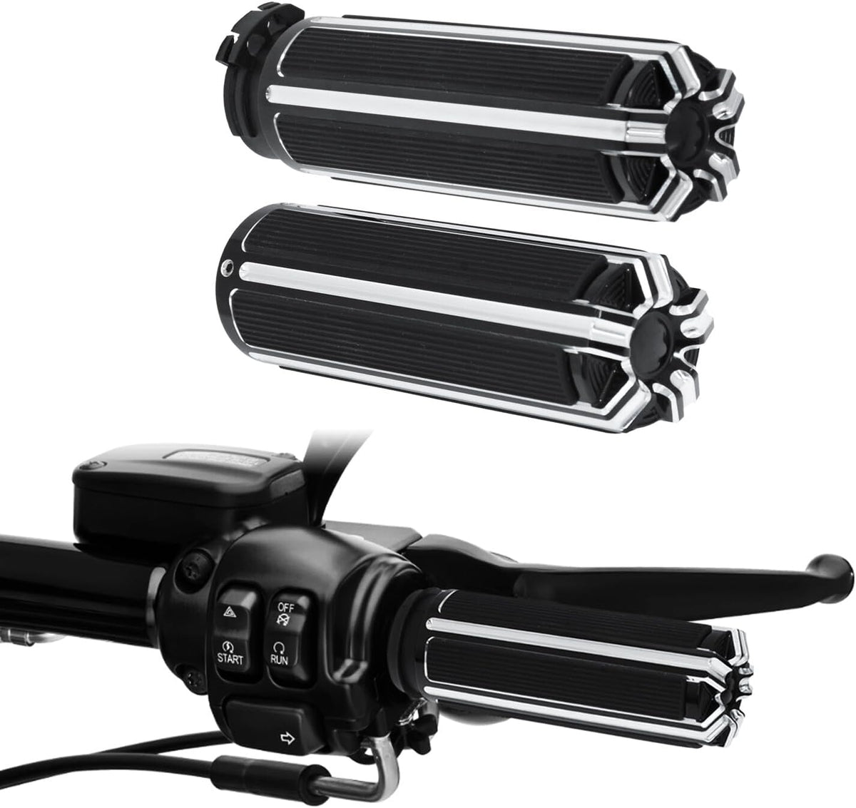 ya 11 9.14 baidi1 Black Motorcycle Hand Grips Fits for Dyna 96-17 Softail 95-15 Touring 96-07