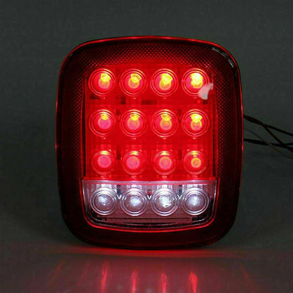 ya 4 8.10 2P for Jeep for Wrangler JK TJ CJ YJ Square Stop Turn Tail backup 16LED Marker Light