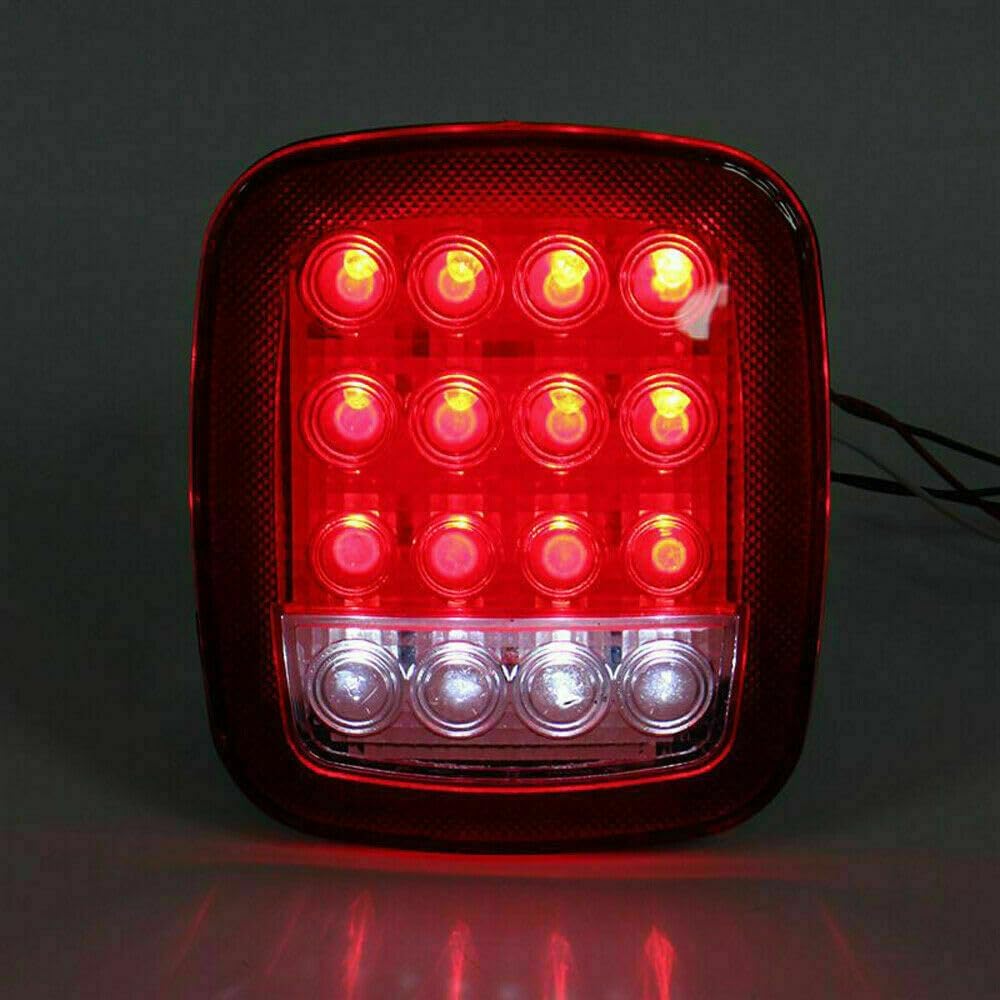ya 11 9.14 zhengce 2P for Jeep for Wrangler JK TJ CJ YJ Square Stop Turn Tail backup 16LED Mar