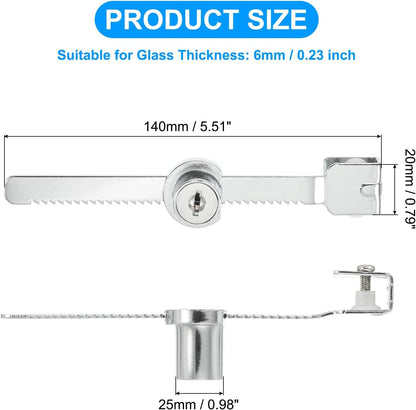 ya 26 10.21 baidi Sliding Glass Cabinet Lock, 4Pcs Chrome Finish Ratchet Lock No Drill, Silver