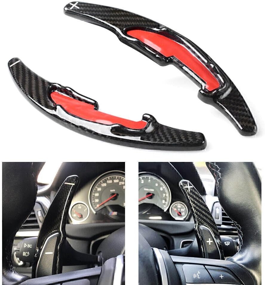 ya 4 8.8.2 Carbon Fiber Paddle Steering Wheel Shifter Extensions Fit for BMW M2 M3 M4 M5 M6 X5M