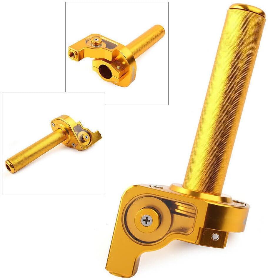 ya 6 8.24 baidi 7/8inch Motorcycle Handlebar CNC Hand Grip Twist Throttle Accelerator Gold