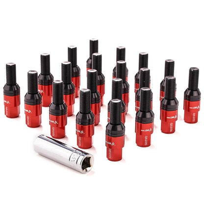 ya 10 9.16 baidi 20x M14x1.5 Wheel Lug Bolt 28mm Shank Cone for SEAT Stud for Most Aftermarket Red