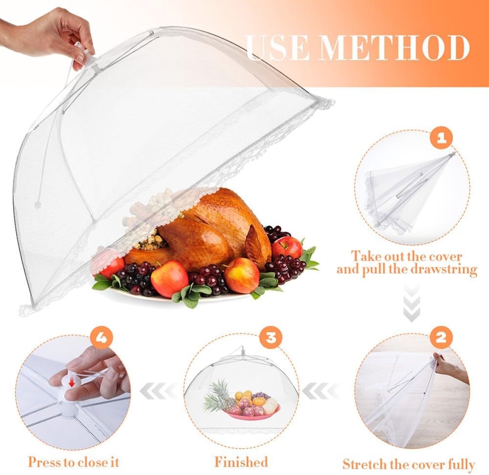 ya 14 9.20 baidi 3 Pcs Vegetable Cover Mesh Pool Party Plate Covers for Food Tent-1