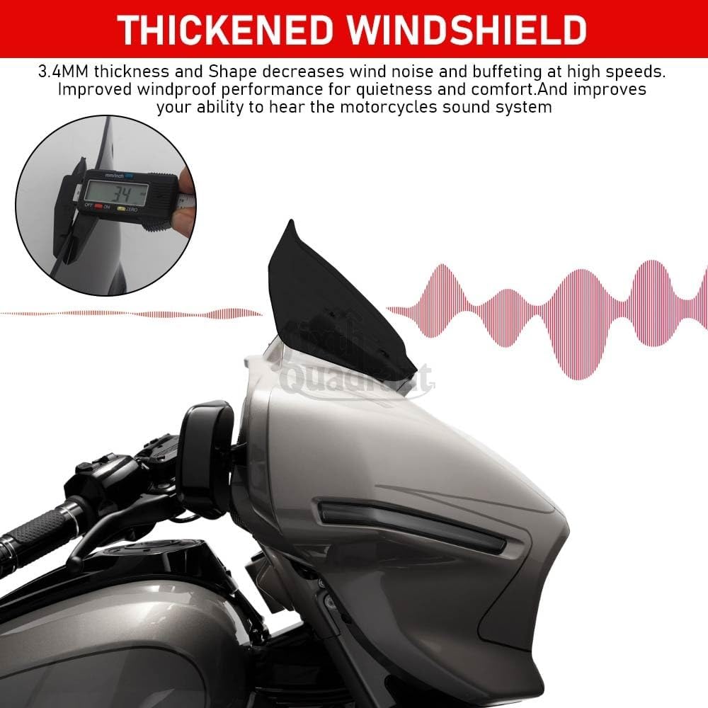 ya 23 10.7 baidi 10 Motorcycle Front Windshield for Harley Street Glide FLHX/I Models 23 -Later