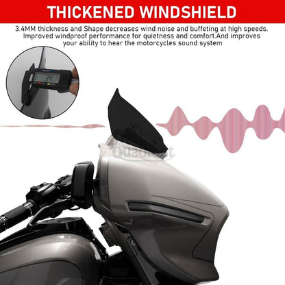 ya 23 10.7 baidi 10 Motorcycle Front Windshield for Harley Street Glide FLHX/I Models 23 -Later
