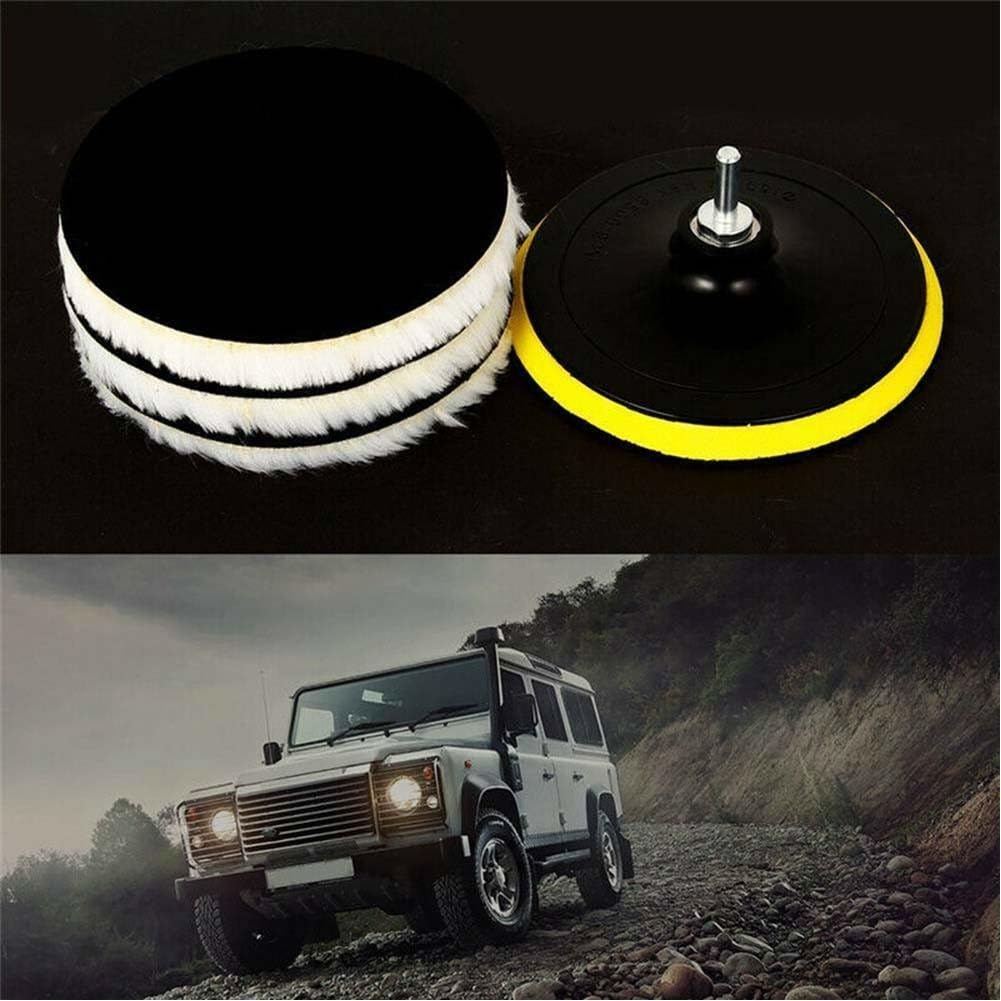 ya 13 9.15 baidi Mop Kit Polishing Pads for Car Polisher W/Sticky Disc&Rod with Hooks & Loops