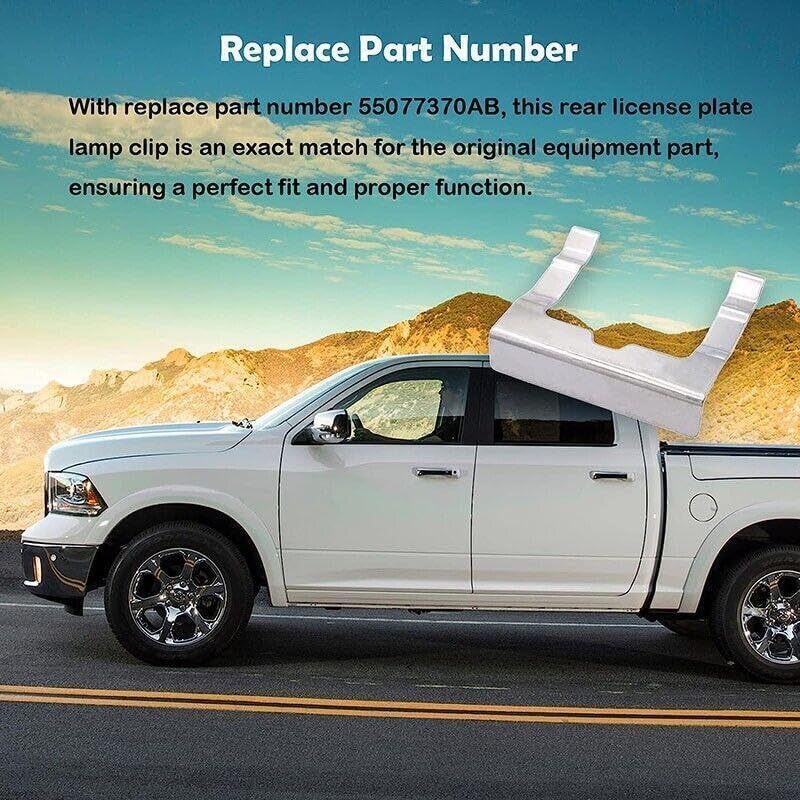 ya 7 8.24 baidi Rear license plate light clip replacement part suitable for 2002-2022 for Dodge for Ram 55077370AB