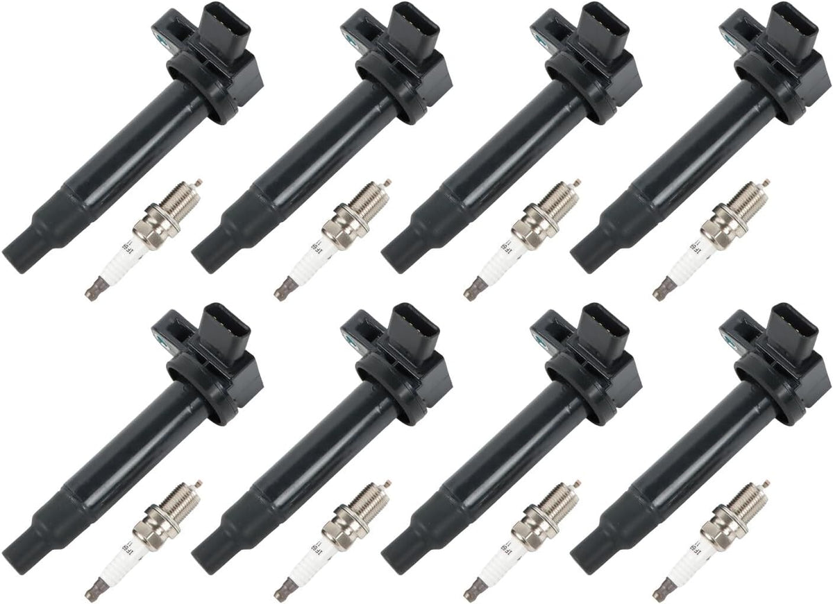 ya 9 10.24 8 Ignition Coils & 8 Iridium Spark Plugs for Toyota Tundra Sequoia 4.7L V8 UF230