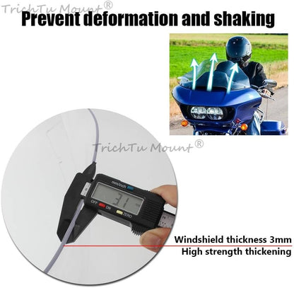 ya 23 10.7 baidi Clear 13 Wave Windshield Windscreen Fit for Harley Road Glide 3 FLTRT 2015-2025