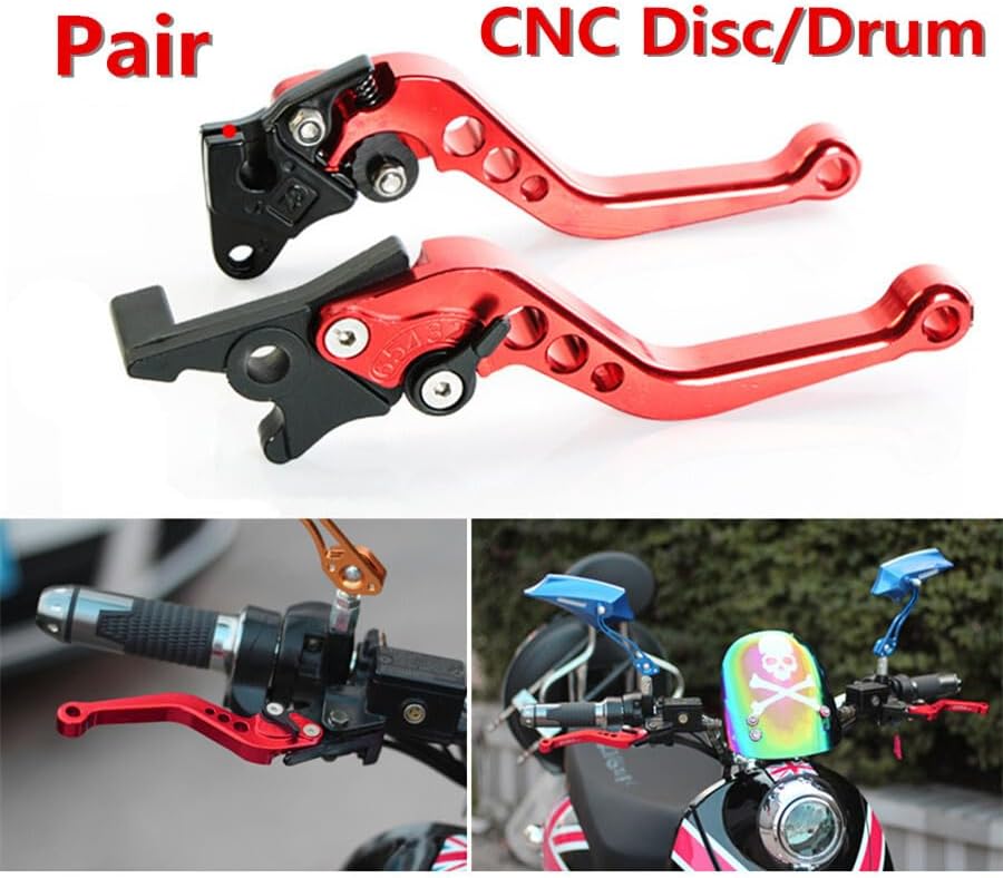 ya 7 8.24 baidi Red 2pcs Motorcycle handlebar Brake Master Cylinder Clutch Lever Adjustable