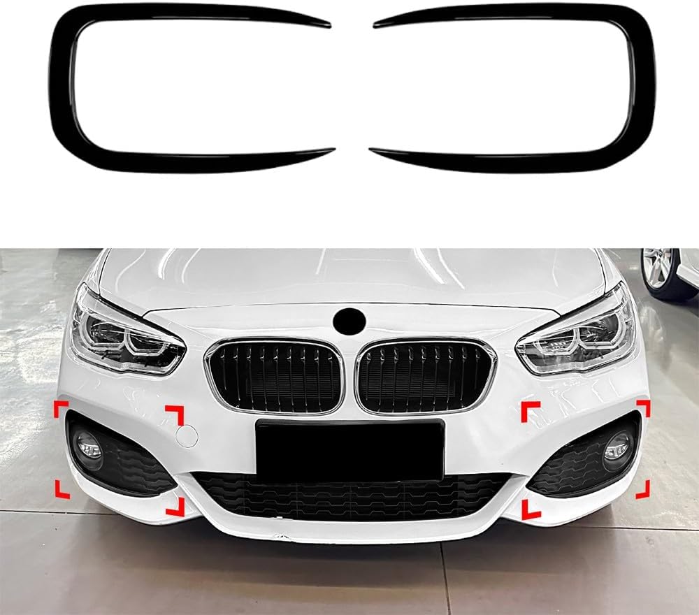 ya 2 8.15 2x Black Side Vent C Canards Splitter for for BMW 1-Series F20 F21 M Sport 2015-2019
