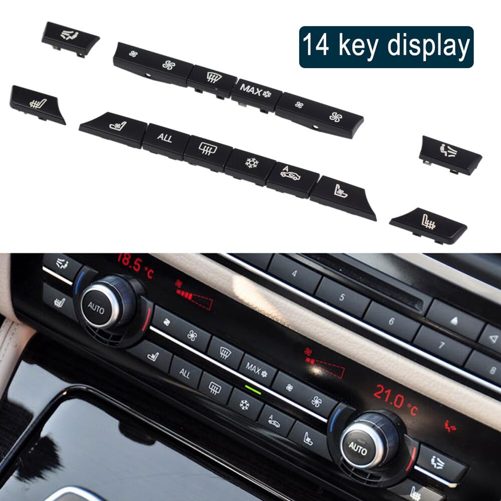 ya 8 8.24 baidi 14pcs Button Key Cap Repair Kit Air Conditioner Heater Switch for BMW 5 6 7 Series F10 F01 F12