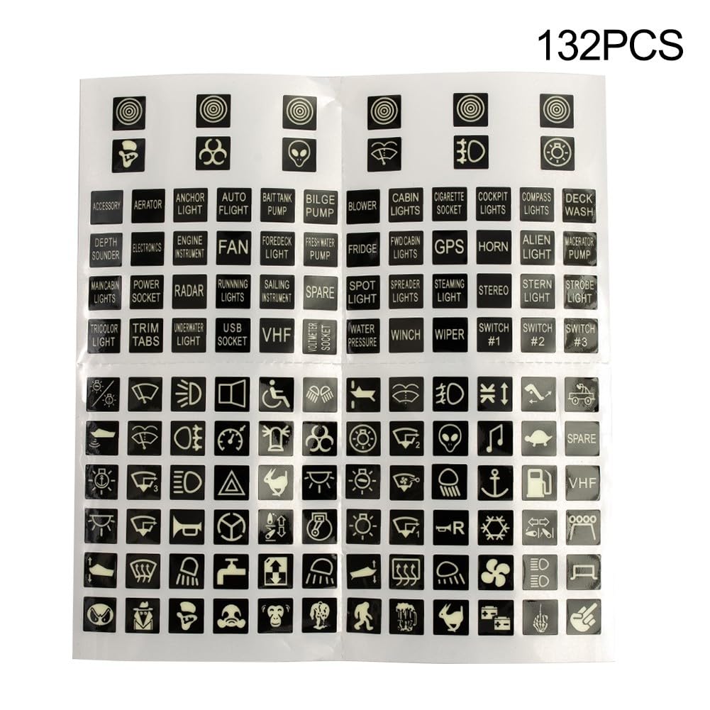 ya 23 10.7 baidi Switch Sticker Labels Decal Label Boat Truck Marine 132pcs Parts Night