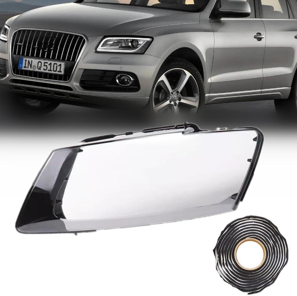 ya 4 8.14 1pcs Headlight Clear Lens Housing and Sealant for Audi Q5 2013-2017 Left Side Drive 