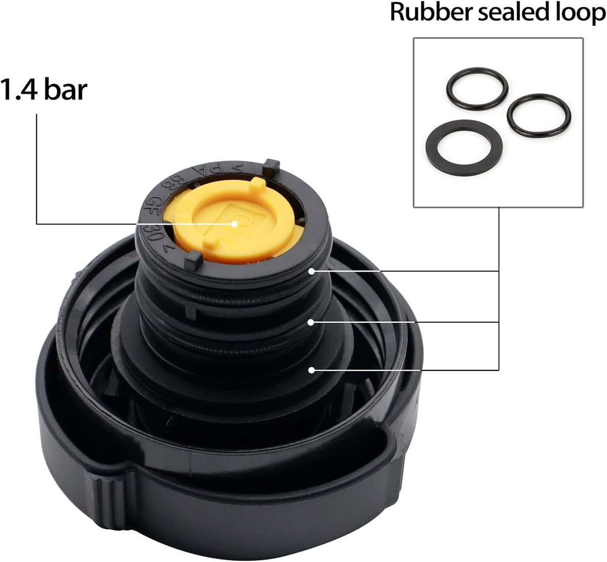 ya 11 9.14 baidiCar Coolant Expansion Tank Cap 1.4 Bar for BMW E30 E34 E39 E61 E63 E38 E65 X3 X5