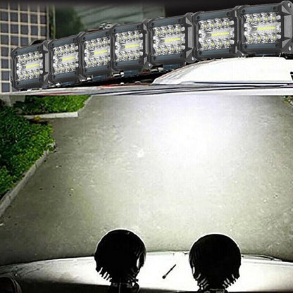 ya 4 8.8 High-Grade die-cast Aluminum housing LED Work Light bar 60W Spot Flood Suitable for 