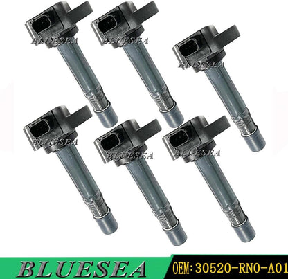 ya 4 8.24 baidi 30520-RN0-A01 6x Ignition Coils Pack for Honda Pilot Ridgeline for Acura MDX RDX ZDX