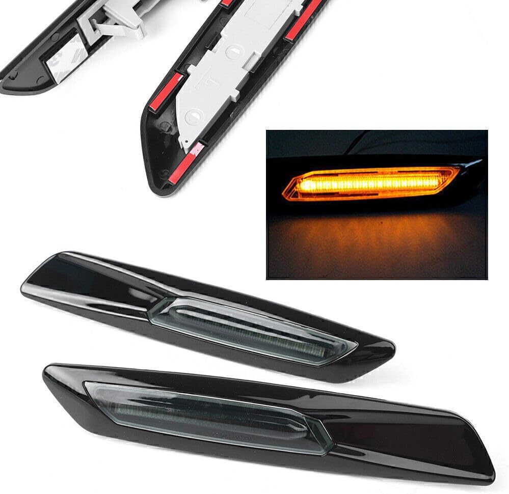 ya 13 9.15 baidi LED 12V Black Side Marker Light Turn Signal Fits for BMW E82 E88 E90 E91 E9