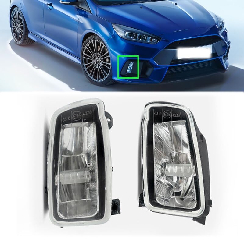 ya 9 10.24 2Pcs For 2016-2018 for Ford Focus RS Front Bumper Fog Lights Daytime driving lights