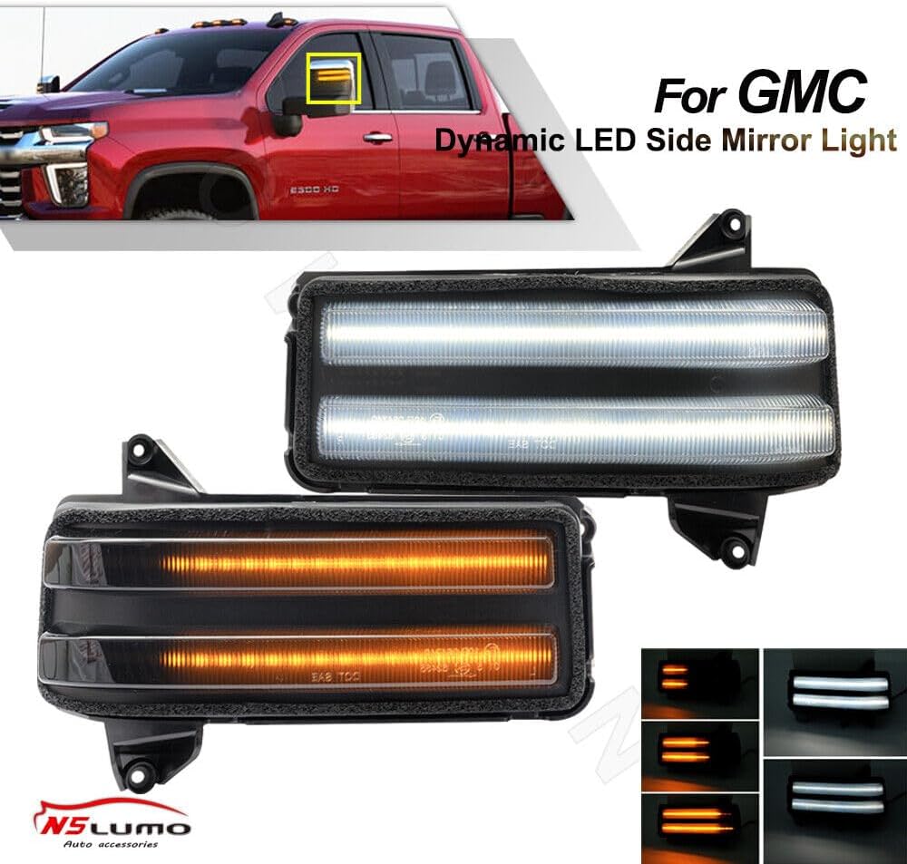 ya 7 8.24 baidi DRL LED Towing Mirror Stop Turn Signal Light for 2020+ for GMC for Sierra 2500HD 3500HD 