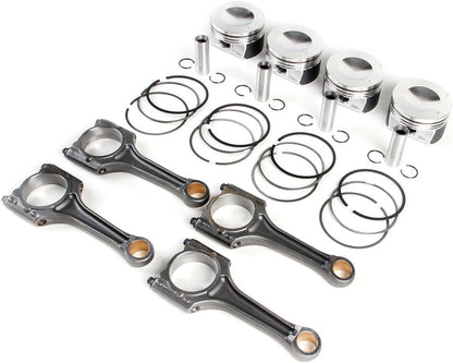 ya 11 9.14 baidiPiston Ring Kit& Connecting Rods 20MM Fit for VW for JETTA for Passat for Audi A4 A6
