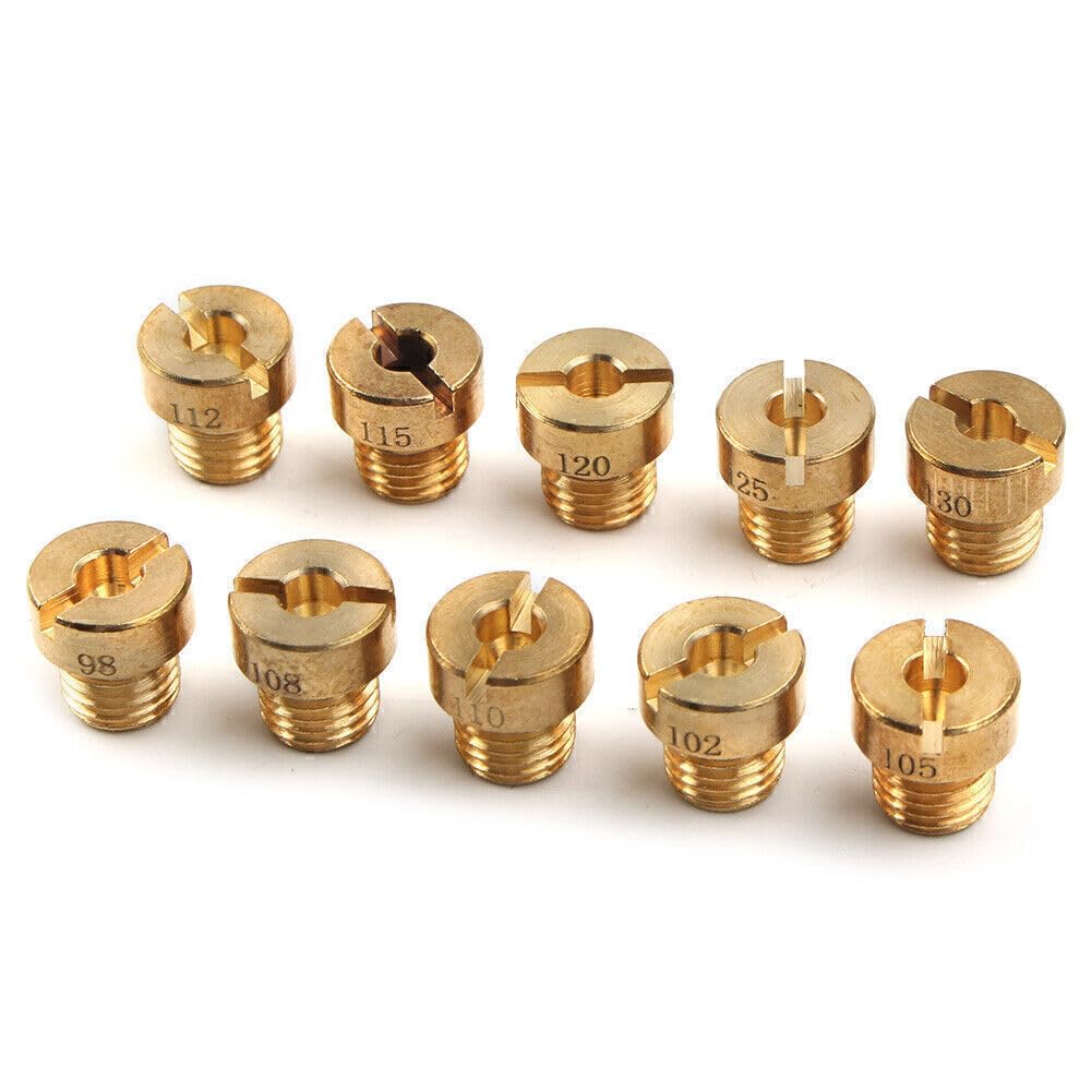 ya 4 8.10 10Pcs Carburetor Main Jet for Dellorto PHBG SHA 5mm #98-110 112 115 120 125 130