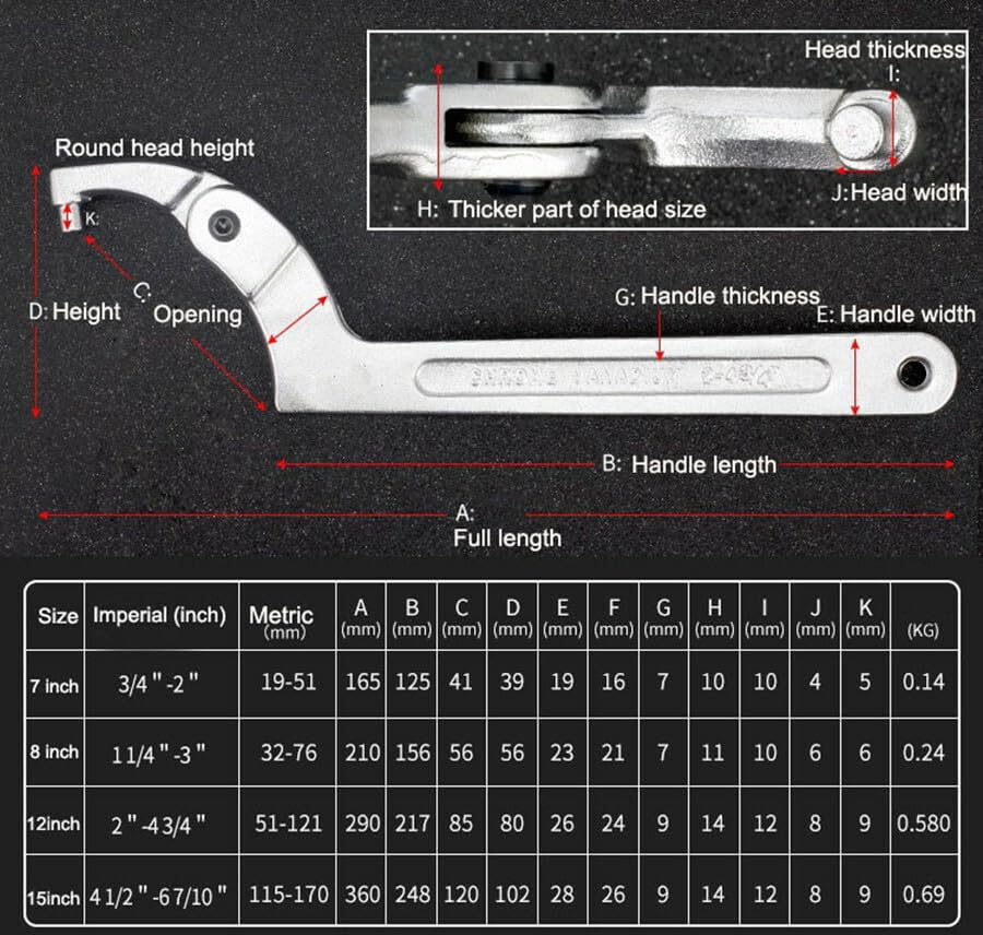 ya 6 8.24 baidi 8 Hook Wrench C Spanner ATV Motorcycle Suspension Spring Installation Tool