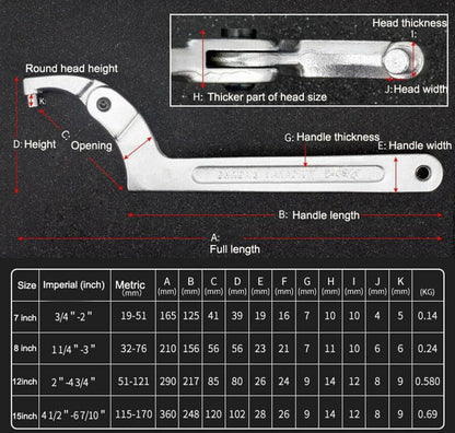 ya 6 8.24 baidi 8 Hook Wrench C Spanner ATV Motorcycle Suspension Spring Installation Tool