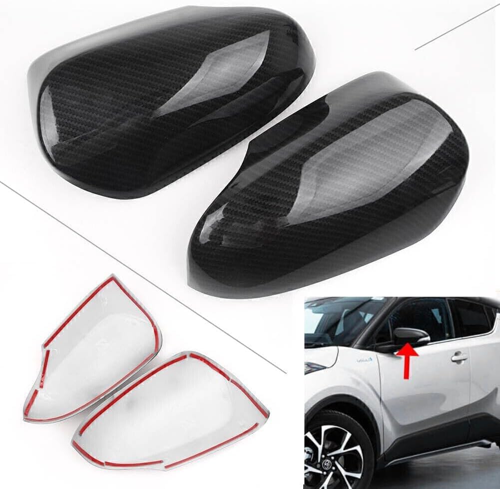 ya 14 9.20 zhengce for Toyota CHR C-HR 2016-2018 17 Carbon Fiber Style Rear View Mirror Cover-1