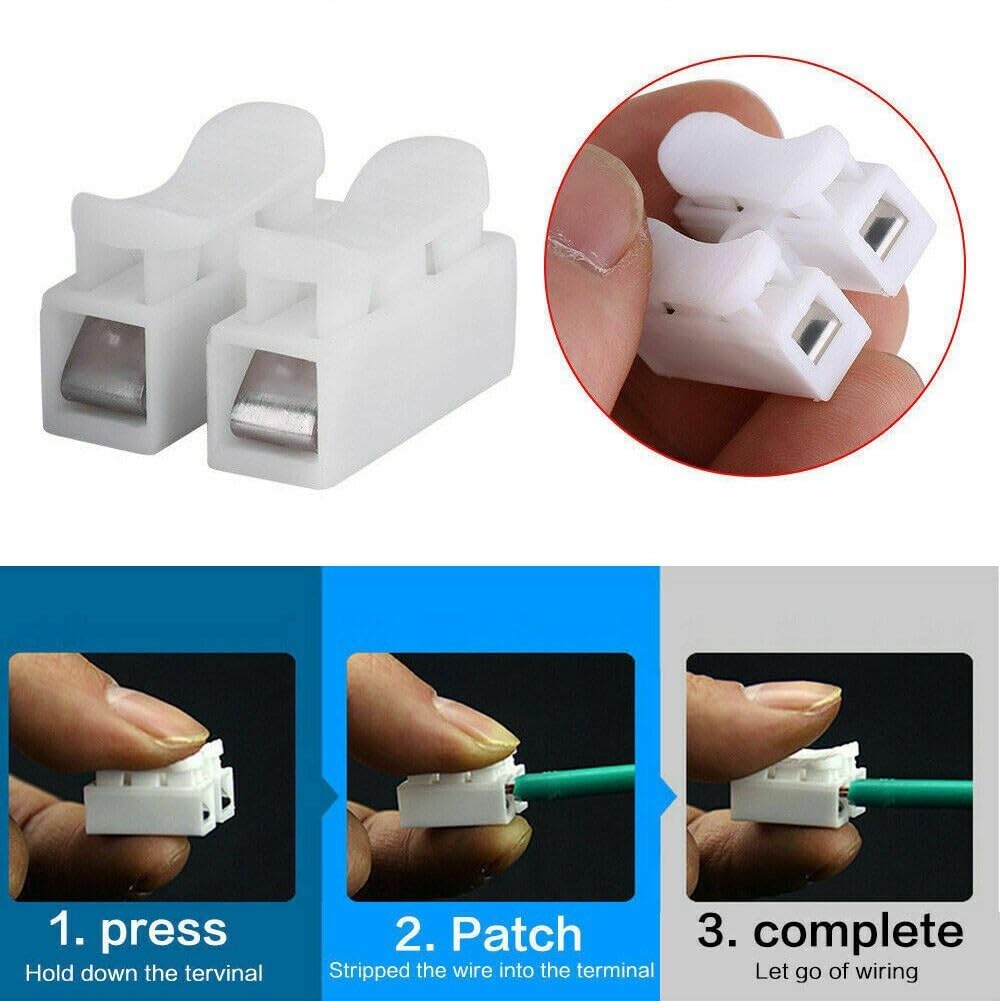 ya 16 10.20 baidi 30Pcs CH2 Spring Quick Wire-Connector Cable Clamp Term l Block LED Strip-Light