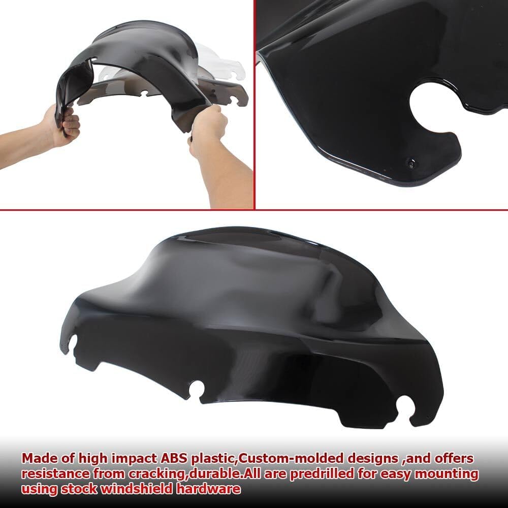 ya 23 10.7 baidi 9 Wave Windshield Windscreen Black for Harley Touring FLHTK FLHX FLHT 2014-2024a
